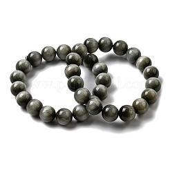 Bracelets extensibles en perles rondes en pierre œil d'aigle naturelle de Grade AA pour femmes&nbsp;BJEW-L712-B05-12mm