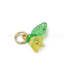 36 pieza de dijes de flores y hojas de acrílico esmerilado&nbsp;PALLOY-JF03552