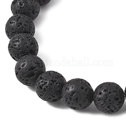 Bracelets extensibles en pierre de lave naturelle&nbsp;BJEW-JB12789-01
