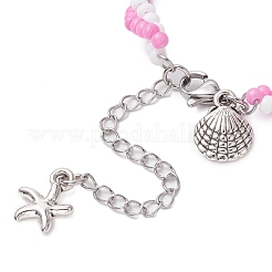 Bracciali di perline di vetro fatti a mano per le donne&nbsp;BJEW-MZ00129-03