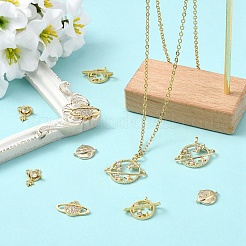 5pcs 5 styles pendentifs en laiton micro pavé de zircone cubique&nbsp;KK-YW0004-16