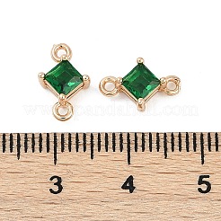 Connettori in ottone con maglie a rombo in vetro pavé&nbsp;X1-GLAA-Q088-001F