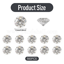500 cabochon en zircone cubique de qualité AAA en forme de diamant&nbsp;ZIRC-TADJ0001-01E