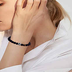 1 Stück Sport-Thema Glas runde Perlen geflochtene Perlen Armbänder für Unisex&nbsp;BJEW-LP0003-67A