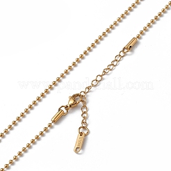 Collier à chaîne à billes en acier inoxydable 304 avec placage ionique (IP) pour hommes et femmes&nbsp;NJEW-K245-017E