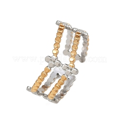 Anneaux de manchette bicolores en acier inoxydable 304&nbsp;RJEW-S635-01GP-03
