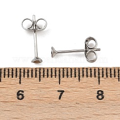 Componenti per orecchini a bottone in acciaio inossidabile 304&nbsp;STAS-D389-03A-P