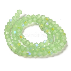 Chapelets de perles en verre électroplaqué d'imitation jade&nbsp;EGLA-A039-J4mm-L01