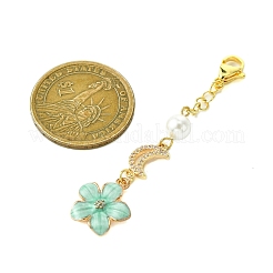 Decorazioni pendenti in smalto in lega di fiori 3 pz 3 colori&nbsp;HJEW-JM02135