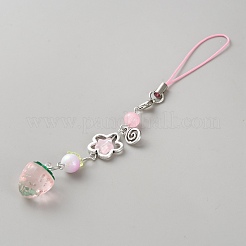 Perles en plastique à la fraise pour mobile&nbsp;HJEW-WH00056-10A