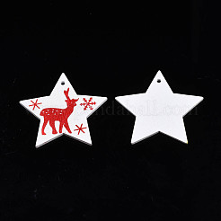 Weihnachtsthema lackierte Holzanhänger&nbsp;WOOD-N005-50A