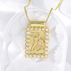 Collane con ciondolo religioso in ottone&nbsp;NJEW-C071-06A-G