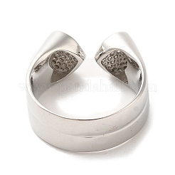 Anneaux de manchette ouverts en laiton micro pavé de zircone cubique&nbsp;RJEW-P098-13P