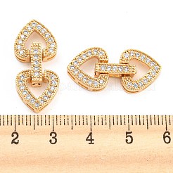 Messing Micro Pave klare Zirkonia Verschlüsse&nbsp;KK-D048-03G