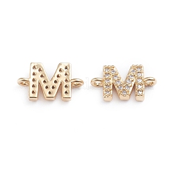 Enlaces de letras de circonita cúbica micropavé de latón&nbsp;ZIRC-I042-16G-M