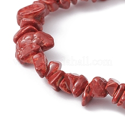 Natürlich gefärbte Howlith-Chips-Stretch-Armbänder&nbsp;BJEW-JB09754-02