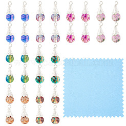 64 Stück 8 Stile Glas- und Legierungsanhänger&nbsp;PALLOY-TA00177