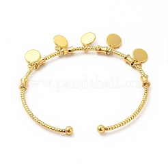 Bracelet manchette breloques mauvais œil en émail coloré&nbsp;BJEW-E073-09G-05