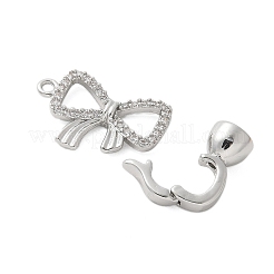 Messing Micro Pave klare Zirkonia Falte über Verschlüsse&nbsp;KK-U056-37P