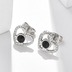 Pendientes de botón de acero inoxidable 304&nbsp;EJEW-F361-06P
