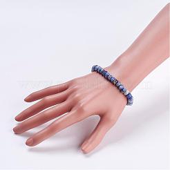Bracelets extensibles de jaspe de tache bleue naturelle&nbsp;BJEW-JB03188-04