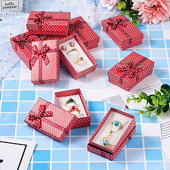 Schmuckgeschenkboxen aus Karton mit Tupfenmuster und Schleife&nbsp;LS-CON-TAC0001-10B