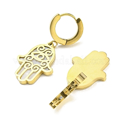 Orecchini pendenti a cerchio in acciaio inossidabile 304 con placcatura ionica (ip) e conchiglia sintetica&nbsp;EJEW-H097-02G