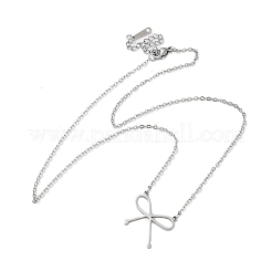 Colliers avec pendentif en forme de nœud papillon en acier inoxydable 304 anti-ternissement pour femmes&nbsp;NJEW-S434-01P