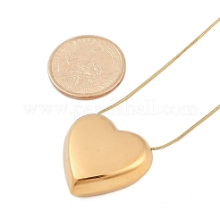 Colliers à chaîne serpent ronde avec pendentif en forme de cœur en acier inoxydable 304 pour femmes&nbsp;NJEW-B122-01G-01