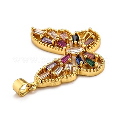 Pendenti in zirconi cubici trasparenti in micro pavè di ottone&nbsp;ZIRC-J025-08G