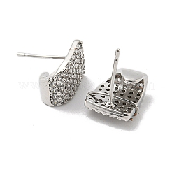 Boucles d'oreilles en laiton avec zircone cubique transparente&nbsp;EJEW-B035-13P