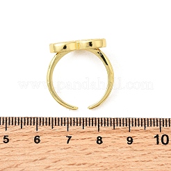 Anelli per polsini da donna in ottone con micro pavé di zirconi cubici&nbsp;RJEW-F188-05G