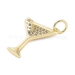 Porte micro ouvrent pendentifs zircone cubique en laiton de placage&nbsp;KK-NH0003-02G