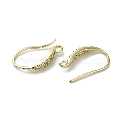 Crochets d'oreille en laiton avec micro pave zircone cubique&nbsp;KK-C048-14D-G