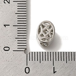 Micro pavé di perline di zirconia cubica trasparente con placcatura in ottone ovale&nbsp;KK-U019-13P