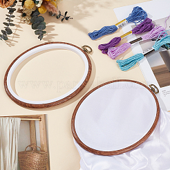 Kreuzstich-Stickrahmen aus PP- und PVC-Kunststoff in Holzoptik&nbsp;DIY-WH20055-058B-02