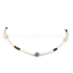 Colliers de perles heishi en lapis-lazuli naturel&nbsp;NJEW-JN06249-02