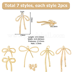 14pcs 7 pendentifs en laiton micro pavé clair en zircone cubique&nbsp;KK-HS0014-93