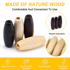 100 Stück 4 Farben gefärbte Holzperlen&nbsp;WOOD-OC0002-47