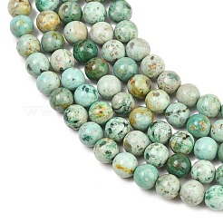 Brins de perles de turquoise péruvienne naturelle (jaspe)&nbsp;G-F836-A02-6mm