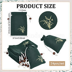 24 sacchetto con coulisse in cotone e lino stampato a fiori&nbsp;ABAG-PH0001-70B