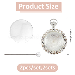 2 Stück Legierungs-Strass-Anhängerfassung&nbsp;PALLOY-FH00157