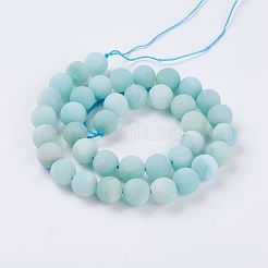 Chapelets de perles en amazonite naturelle&nbsp;G-J376-19F-10mm