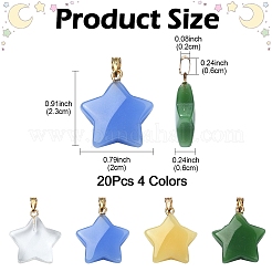 20pcs 4 Farben Glasanhänger&nbsp;GLAA-YW0003-49