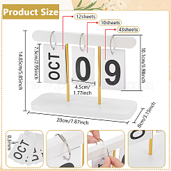 Rechteckiger ewiger Tischkalender aus Eisen und Holz&nbsp;AJEW-WH0596-902