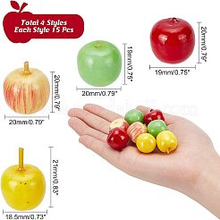 60 Stück 4 Stile Mini-Künstlicher Apfel&nbsp;DJEW-CA0001-15