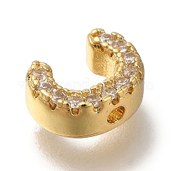 Placage de crémaillère en laiton micro pavé de perles de zircone cubique claires&nbsp;KK-G500-30G-C