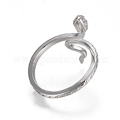 Messing Micro Pave klare Manschettenringe aus Zirkonia&nbsp;RJEW-H538-07