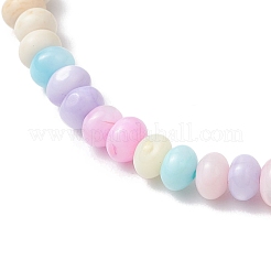 Braccialetti elastici in turchese sintetico con perline rondelle di conchiglia d'acqua dolce naturale tinta per donna&nbsp;BJEW-JB11738
