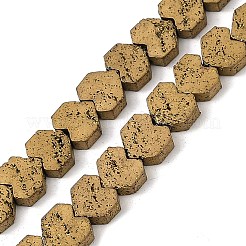 Brins de perles de pierre de lave naturelle galvanisées&nbsp;G-K388-04B-09